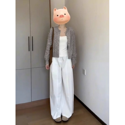 2025秋冬新款灰色針織開衫毛衣外套女秋冬吊帶外搭設計感小衆上衣