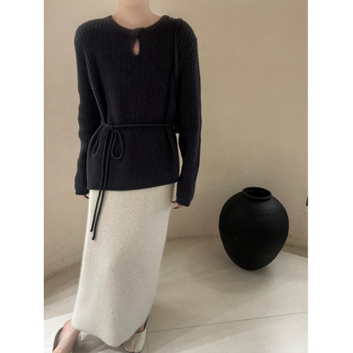 高級感咖色鏤空浣熊絨毛衣女秋冬可外穿中長款寬松內搭針織衫上衣