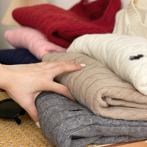 海德公園~英倫風刺綉麻花套頭毛衣女秋冬內搭外穿復古圓領針織衫