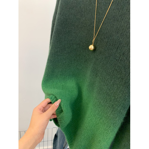 漸變綠色氣質針織衫女2025秋冬新款復古套頭寬松毛衣外穿慵懶上衣 漸變綠色氣質針織衫女2025秋冬新款復古套頭寬松毛衣外穿慵懶上衣