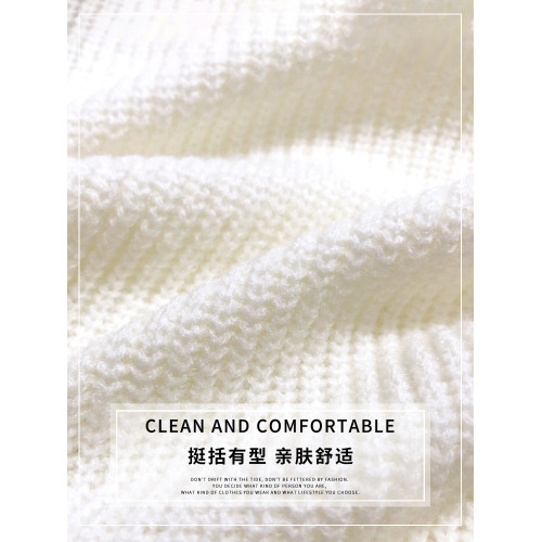 polo領針織開衫外套女秋冬加厚軟糯米白色毛衣慵嬾風高級感上衣潮