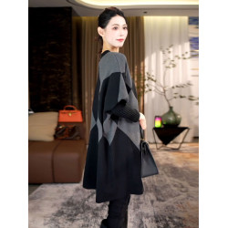 高級感寬松洋氣毛衣女2025秋冬新款時尚大碼中長款遮肉針織衫上衣