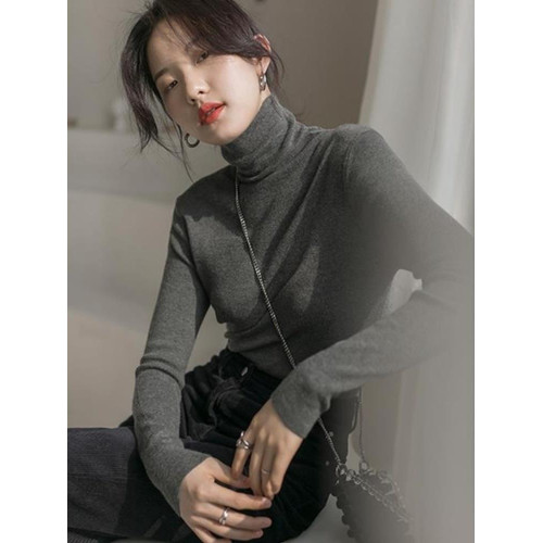 高領毛衣女100%軟糯羊毛針織衫修身堆堆領打底衫秋冬高級感上衣 高領毛衣女100%軟糯羊毛針織衫修身堆堆領打底衫秋冬高級感上衣