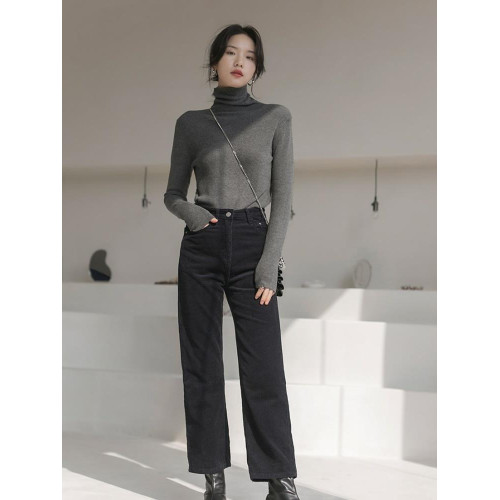 高領毛衣女100%軟糯羊毛針織衫修身堆堆領打底衫秋冬高級感上衣 高領毛衣女100%軟糯羊毛針織衫修身堆堆領打底衫秋冬高級感上衣