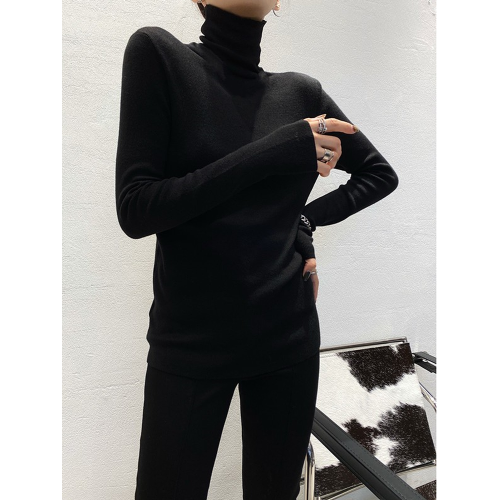 高領毛衣女100%軟糯羊毛針織衫修身堆堆領打底衫秋冬高級感上衣 高領毛衣女100%軟糯羊毛針織衫修身堆堆領打底衫秋冬高級感上衣