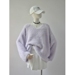 仿貂絨軟糯慵懶風針織毛衣女裝秋冬季小衆高級感寬松溫柔韓系上衣