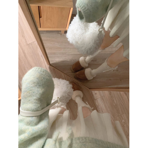 奶fufu甜系軟糯慵懶風淺綠色毛衣套頭系帶圓領針織衫上衣女小個子 奶fufu甜系軟糯慵懶風淺綠色毛衣套頭系帶圓領針織衫上衣女小個子