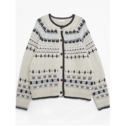 韓系新款復古提花毛衣外套秋季寬松慵懶風長袖高級感針織開衫上衣