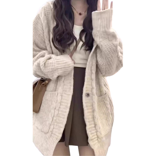 連帽毛衣外套女秋冬2025新款韓系穿搭寬鬆慵懶高級感針織開衫上衣