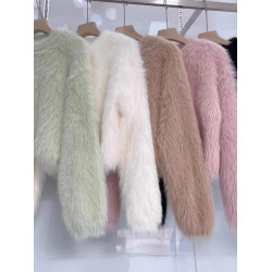 秋冬季穿搭設計感小衆仿水貂毛軟糯短款毛茸茸套頭毛衣女加厚打底