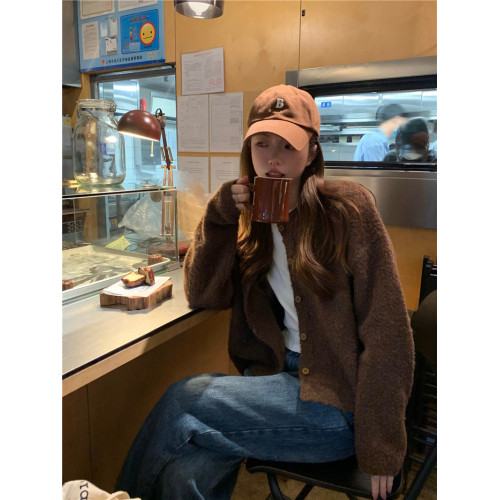 高級感復古針織開衫女秋冬2025新款慵懶風寬松毛衣外套外搭上衣