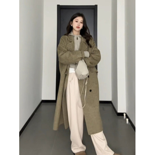 卡其色套頭拉鍊連帽毛衣女款2025新款秋冬季加厚慵懶風針織衫上衣