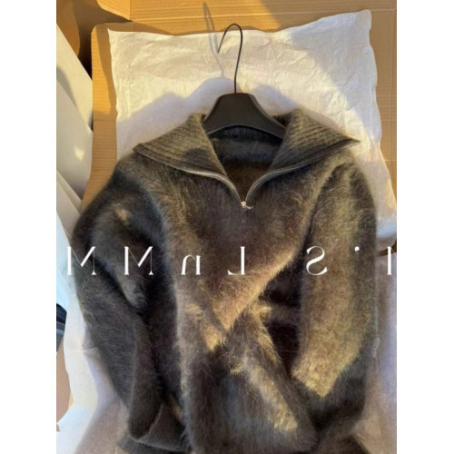 老錢風穿搭軟糯水貂絨毛衣女秋冬季加厚慵嬾馬海毛上衣內搭羊絨衫