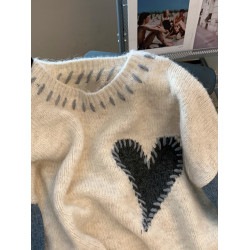 牛仔拼接針織衫毛衣女2023秋冬新款設計感寬松慵懶風外穿打底上衣