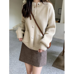 棒球服女秋冬加厚bf慵懶風森系毛衣文藝復古很仙毛線針織開衫外套