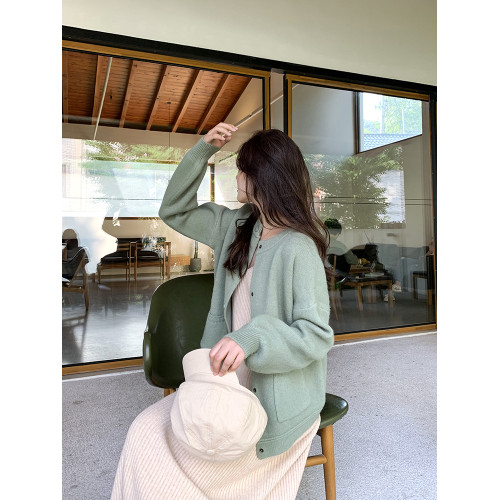 棒球服女秋冬加厚bf慵懶風森系毛衣文藝復古很仙毛線針織開衫外套