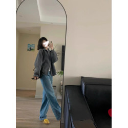 美式雙拉鍊毛衣女慵懶風針織開衫2025秋季加厚高領上衣肌理感外套