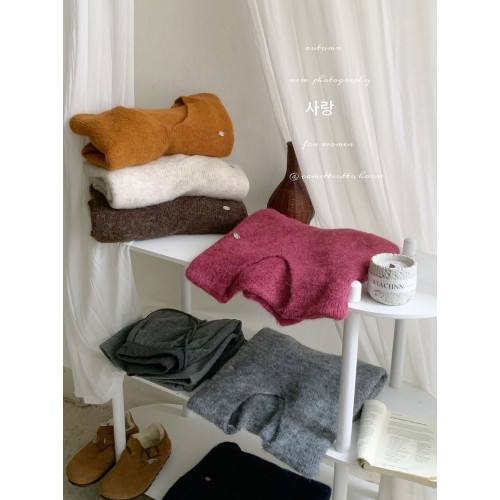 復古氣質顯白橘色V領小標軟糯毛衣女冬寬松慵懶休閒長袖針織上衣 復古氣質顯白橘色V領小標軟糯毛衣女冬寬松慵懶休閒長袖針織上衣