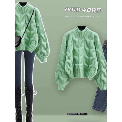 品質奶fufu白色毛衣女秋冬溫柔軟糯針織衫加厚寬松高級感打底上衣 品質奶fufu白色毛衣女秋冬溫柔軟糯針織衫加厚寬松高級感打底上衣