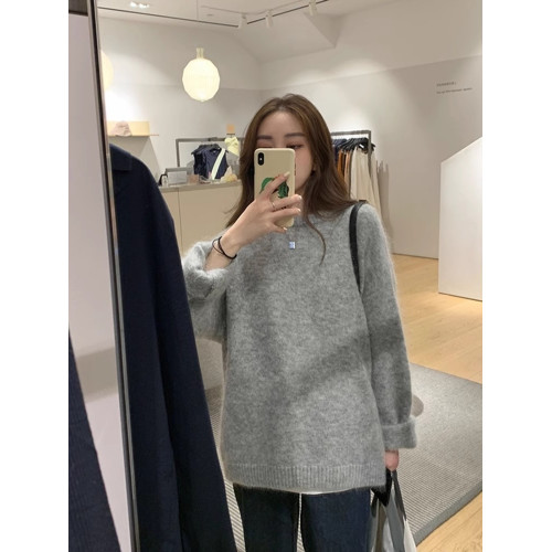 粉色馬海毛毛衣女秋冬內搭小個子軟糯慵懶風寬松套頭針織打底衫 粉色馬海毛毛衣女秋冬內搭小個子軟糯慵懶風寬松套頭針織打底衫