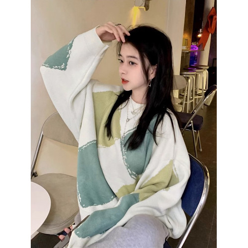 秋冬女裝韓版批新款髮外穿減齡長袖針織上衣BF慵懶風寬松毛衣外套