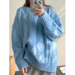 毛衣女復古麻花寬松外穿2024年新款秋冬慵懶風學生百搭針織羊毛衫