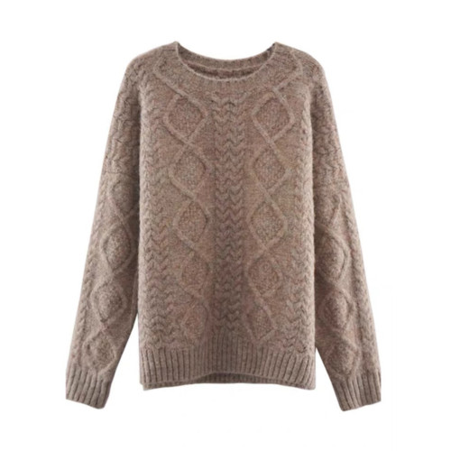 毛衣女復古麻花寬松外穿2024年新款秋冬慵懶風學生百搭針織羊毛衫