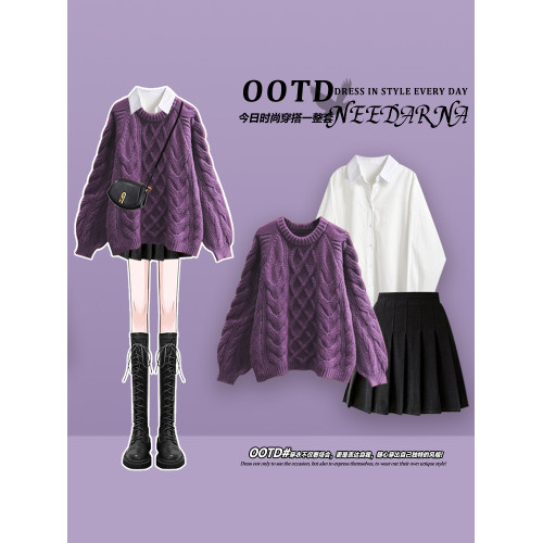 聖誕紅色穿搭毛衣秋季女2025新款本命年小個子過新年戰袍上衣女