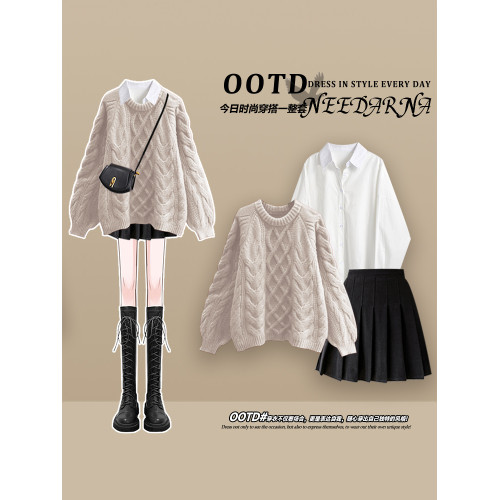 聖誕紅色穿搭毛衣秋季女2025新款本命年小個子過新年戰袍上衣女