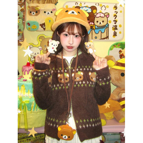 費爾島連帽毛衣外套女早春穿搭雙拉鍊針織開衫寬松慵懶風甜美上衣