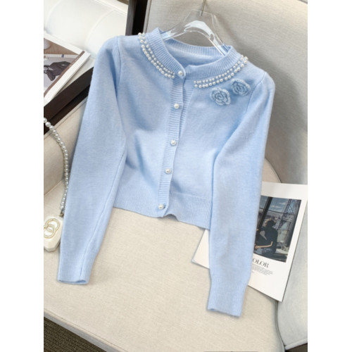 一線品牌剪標大牌女裝法式溫柔針織開衫女秋冬裝立體花朵長袖毛衣 一線品牌剪標大牌女裝法式溫柔針織開衫女秋冬裝立體花朵長袖毛衣