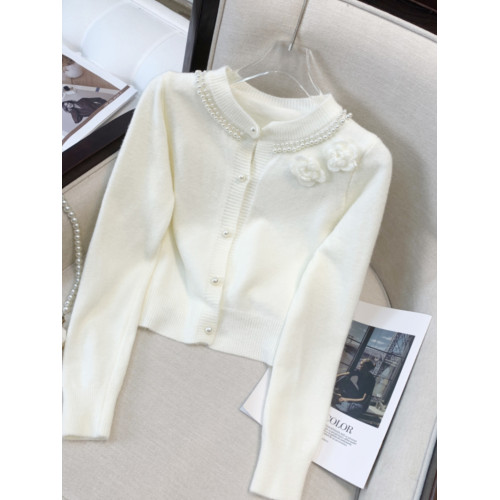 一線品牌剪標大牌女裝法式溫柔針織開衫女秋冬裝立體花朵長袖毛衣 一線品牌剪標大牌女裝法式溫柔針織開衫女秋冬裝立體花朵長袖毛衣