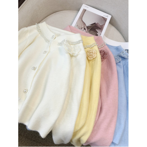 一線品牌剪標大牌女裝法式溫柔針織開衫女秋冬裝立體花朵長袖毛衣 一線品牌剪標大牌女裝法式溫柔針織開衫女秋冬裝立體花朵長袖毛衣