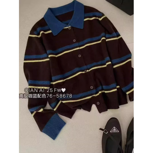 韓國東大門秋冬新款圓領撞色氛圍感針織衫女寬松顯瘦百搭毛衣上衣