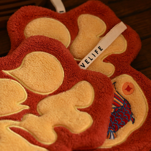 福字擦手巾雙魚掛式廚房抹布春節紅色吸水加厚新年喜慶擦手帕 福字擦手巾雙魚掛式廚房抹布春節紅色吸水加厚新年喜慶擦手帕