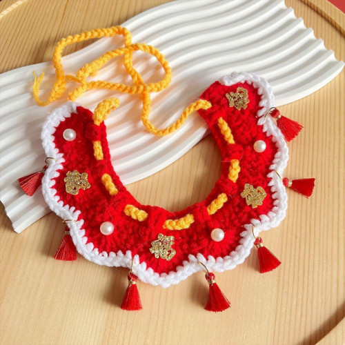 寵物新年圍脖福字修狗貓咪秋冬衣服可愛圍兜小貓口水巾貓貓項圈 寵物新年圍脖福字修狗貓咪秋冬衣服可愛圍兜小貓口水巾貓貓項圈