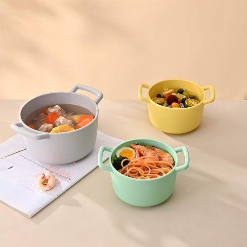 矽膠帶蓋雙耳蒸鍋耐高溫飯菜器皿便當盒飯盒湯碗泡麵碗螺螄粉碗 矽膠帶蓋雙耳蒸鍋耐高溫飯菜器皿便當盒飯盒湯碗泡麵碗螺螄粉碗