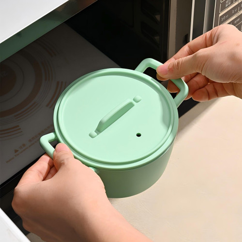 矽膠帶蓋雙耳蒸鍋耐高溫飯菜器皿便當盒飯盒湯碗泡麵碗螺螄粉碗 矽膠帶蓋雙耳蒸鍋耐高溫飯菜器皿便當盒飯盒湯碗泡麵碗螺螄粉碗