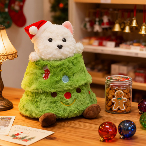 軟萌聖誕雙寵毛絨聖誕樹+呆萌小狗玩具節日禮品爆款 軟萌聖誕雙寵毛絨聖誕樹+呆萌小狗玩具節日禮品爆款