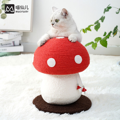 網紅紅蘑菇貓爬架磨爪大貓抓柱麻繩球立式貓抓板貓樹貓咪玩具