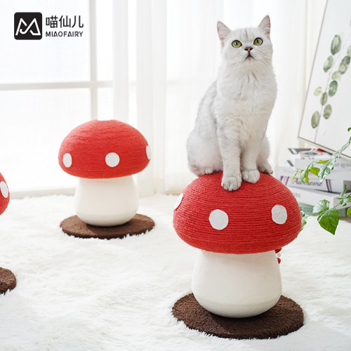 網紅紅蘑菇貓爬架磨爪大貓抓柱麻繩球立式貓抓板貓樹貓咪玩具