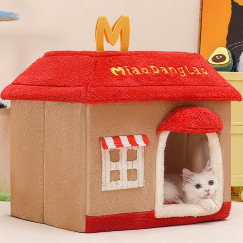 貓窩四季通用可拆洗封閉式泰迪小型犬貓別墅貓窩冬季保暖