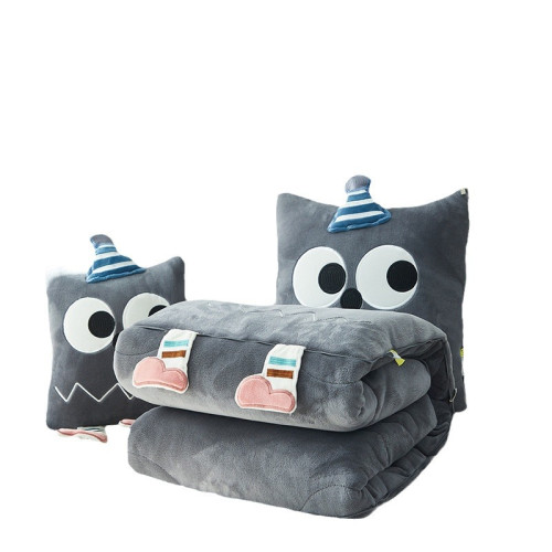 新款加厚卡通牛嬭絨哈基米抱枕被 辦公午休車用沙發靠墊被