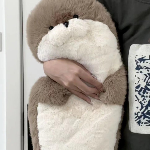 原創海豹毛絨玩具可愛床上抱著睡海獺玩偶超柔軟公仔生日禮物