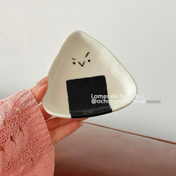 超可愛飯團形狀卡通調味碟蘸料碟醋碟釉下彩個性日式搞怪餐具ins