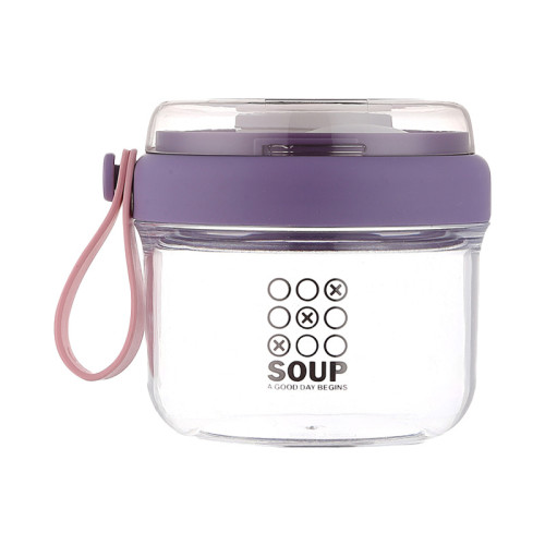 夏季沙拉杯燕麥杯可攜式學生早餐杯酸奶杯帶蓋勺手提高顔值隔夜杯