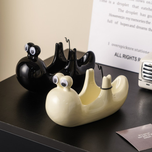 蝸牛蚊香架創意陶瓷實用擺件家用臥室戶外蚊香盒帶接灰盤蚊香托盤