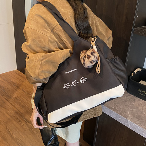 撞色洋氣女單肩包2025新款韓風小衆設計簡約休閒手提大容量托特包