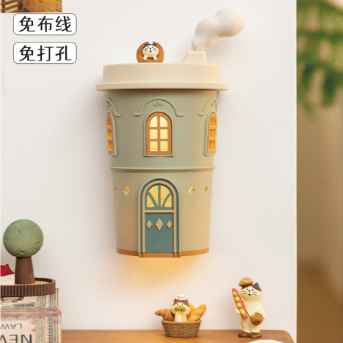 阿楹 復古床頭櫃小夜燈咖啡角稀奇古怪擺件萌粒展示實用治瘉禮物