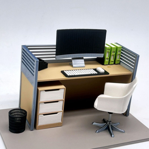 自嘲熊上班迷你微縮擺件牛馬打工人工位裝飾品造景辦公室桌面好物